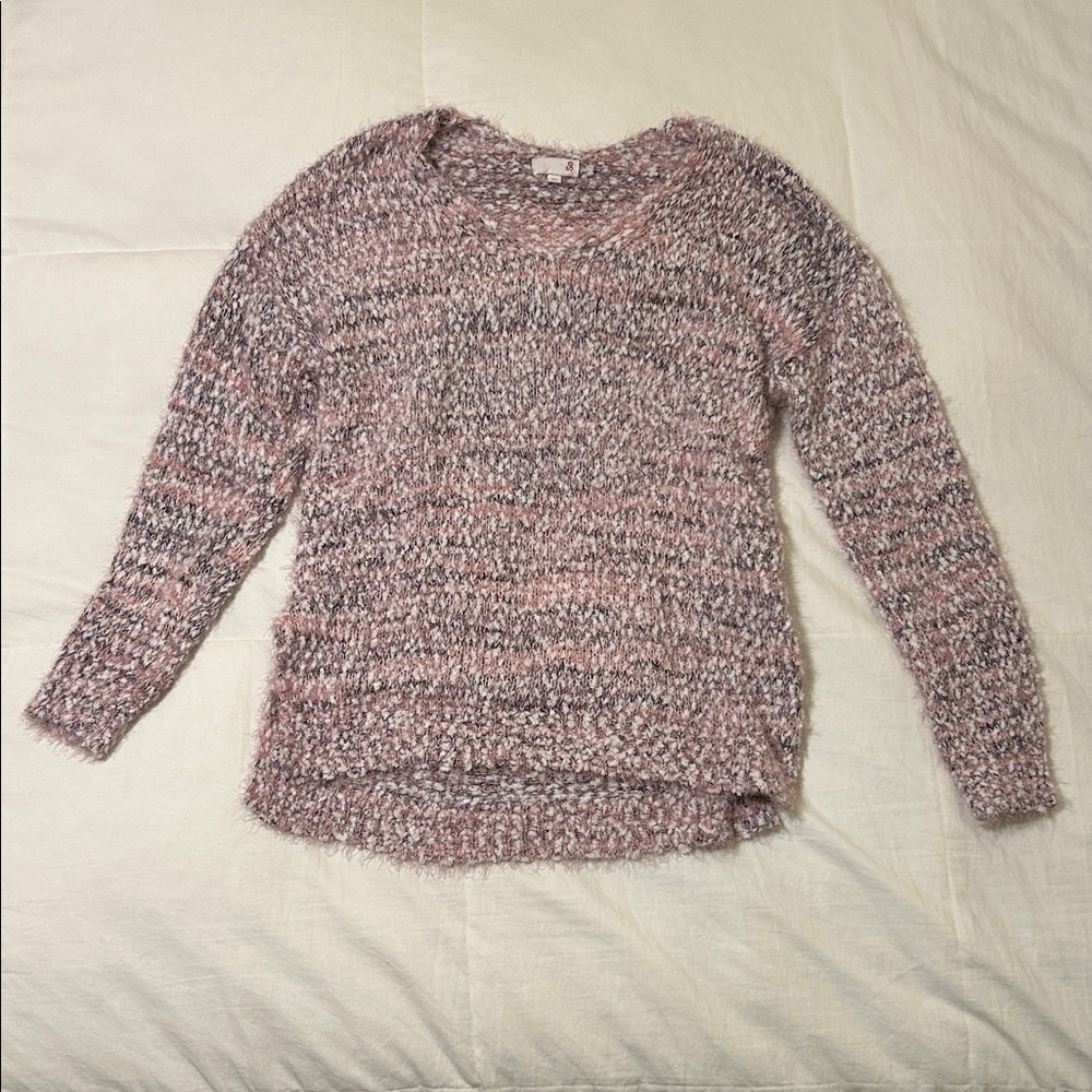 SO Fuzzy Pink and Purple Sweater